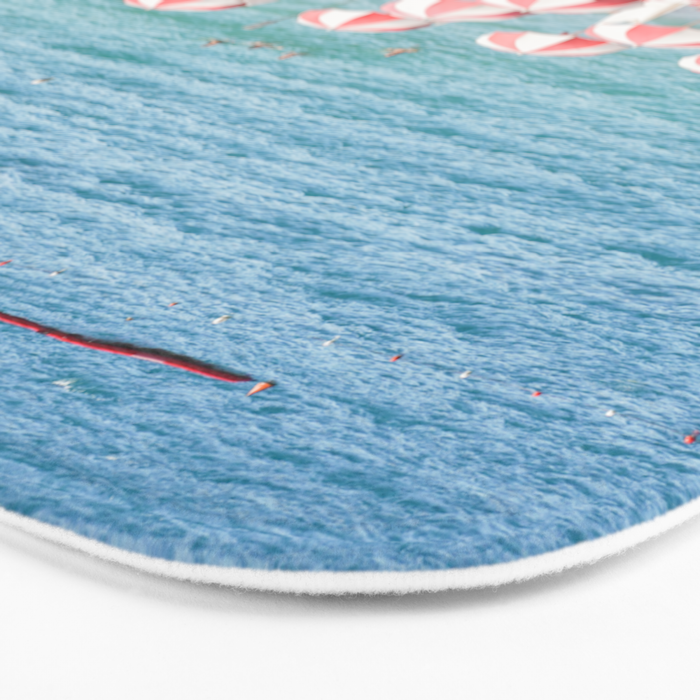 The Red Beach Umbrellas | Amalfi Coast Travel Photography | Europe Summer in Italy in Color Bath Mat Gallery Image 3