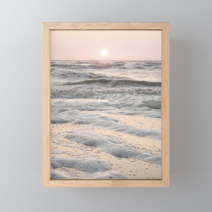 Pastel Tones Ocean In Holland Photo | Dutch Coast Seafoam And Waves Art Print | Travel Photography Mini Art Print Gallery Image 1
