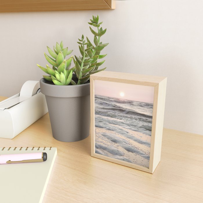 Pastel Tones Ocean In Holland Photo | Dutch Coast Seafoam And Waves Art Print | Travel Photography Mini Art Print Gallery Image 2