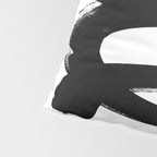 Black & White Minimalist Abstract Mid century Ink Art Dark Brush Strokes Pillow Sham Gallery Image 4