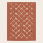 Bows & Ribbons Pattern LVIII Terracotta Orange Poster Gallery Image 4