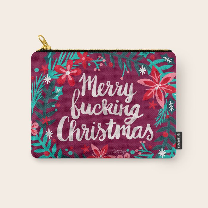 Merry F*cking Christmas - Maroon Carry All Pouch Gallery Image 1