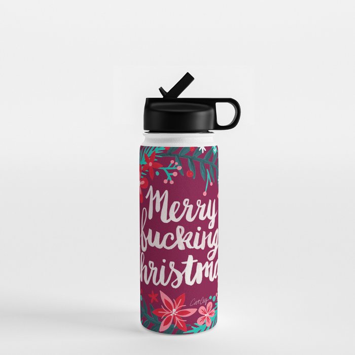 Merry F*cking Christmas - Maroon Water Bottle Gallery Image 1