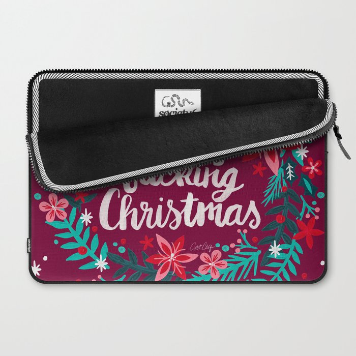 Merry F*cking Christmas - Maroon Laptop Sleeve Gallery Image 2