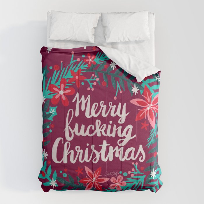 Merry F*cking Christmas - Maroon Comforter Gallery Image 1
