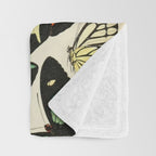 French Vintage Butterflies Chart Adolphe Millot Papillons Larousse Pour Tous Cozy Boho Maximalist Throw Blanket Gallery Image 3