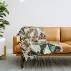 French Vintage Butterflies Chart Adolphe Millot Papillons Larousse Pour Tous Cozy Boho Maximalist Throw Blanket Gallery Image 1