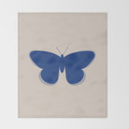 Butterfly Single in Blue and Stone Throw Blanket Gallery Image 2