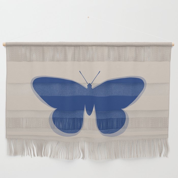 Butterfly Single in Blue and Stone Wall Hanging Gallery Image 1