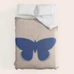 Butterfly Single in Blue and Stone Comforter Gallery Image 6