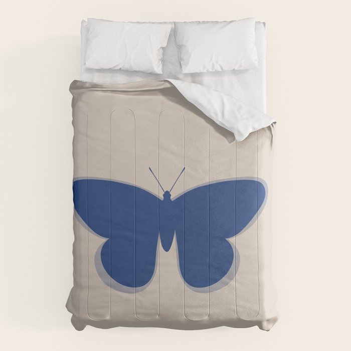 Butterfly Single in Blue and Stone Comforter Gallery Image 6