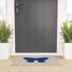 Butterfly Single in Blue and Stone Welcome Mat Gallery Image 3