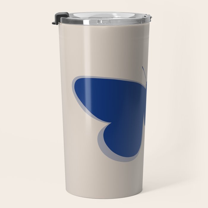 Butterfly Single in Blue and Stone Travel Mug Gallery Image 3
