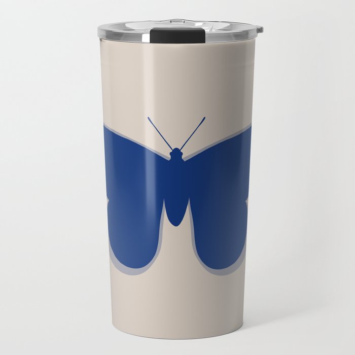 Butterfly Single in Blue and Stone Travel Mug Gallery Image 1