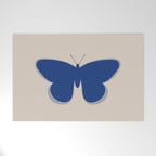 Butterfly Single in Blue and Stone Welcome Mat Gallery Image 1