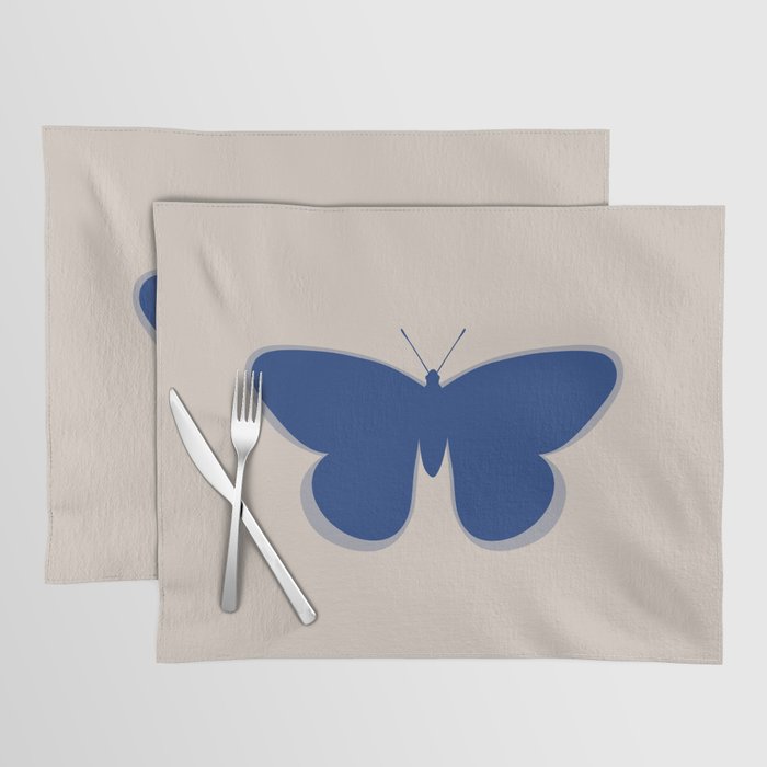 Butterfly Single in Blue and Stone Placemat Gallery Image 1