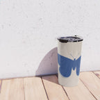 Butterfly Single in Blue and Stone Travel Mug Gallery Image 4