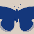Butterfly Single in Blue and Stone Coffee Mug Gallery Image 2