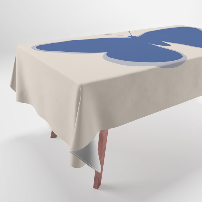 Butterfly Single in Blue and Stone Tablecloth Gallery Image 1