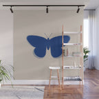 Butterfly Single in Blue and Stone Wall Mural Gallery Image 1