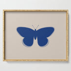 Butterfly Single in Blue and Stone Serving Tray Gallery Image 1