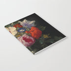 Nicolaes van Veerendael "Flowers in a glass vase with a butterfly and beetle on a stone ledge" Notebook Gallery Image 2
