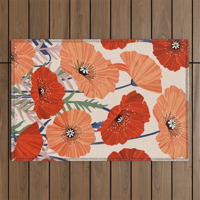 Flower market Rome inspiration Outdoor Rug Gallery Image 1