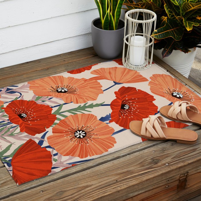Flower market Rome inspiration Outdoor Rug Gallery Image 2