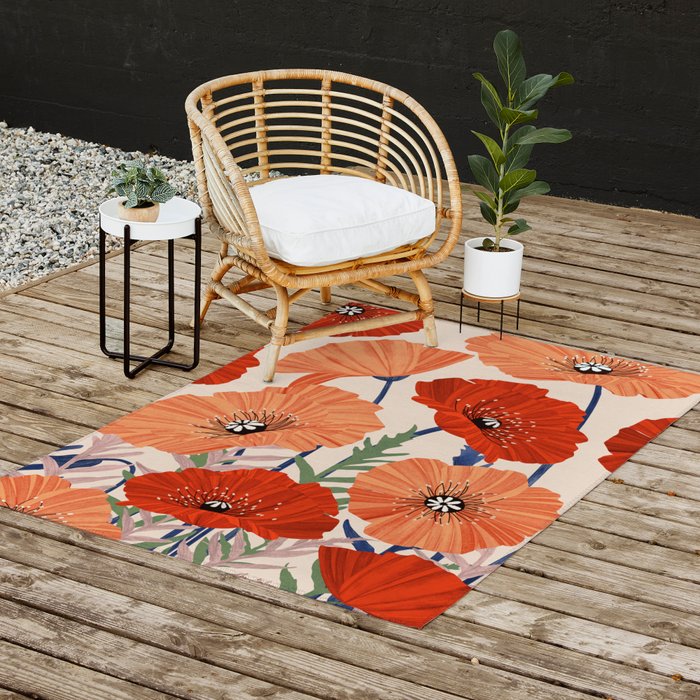 Flower market Rome inspiration Outdoor Rug Gallery Image 2