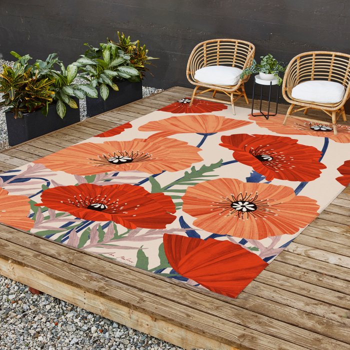 Flower market Rome inspiration Outdoor Rug Gallery Image 2
