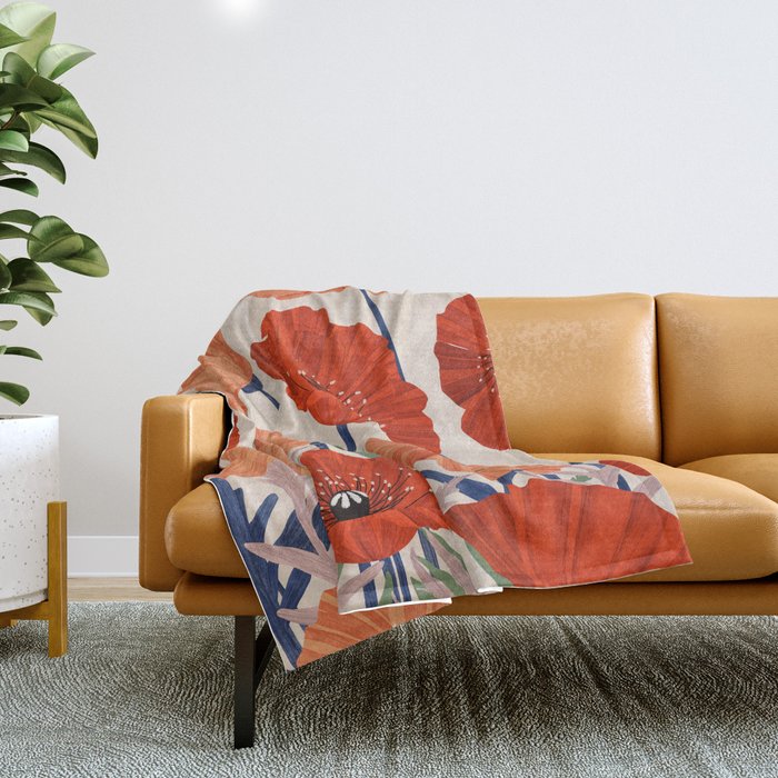 Flower market Rome inspiration Throw Blanket Gallery Image 1