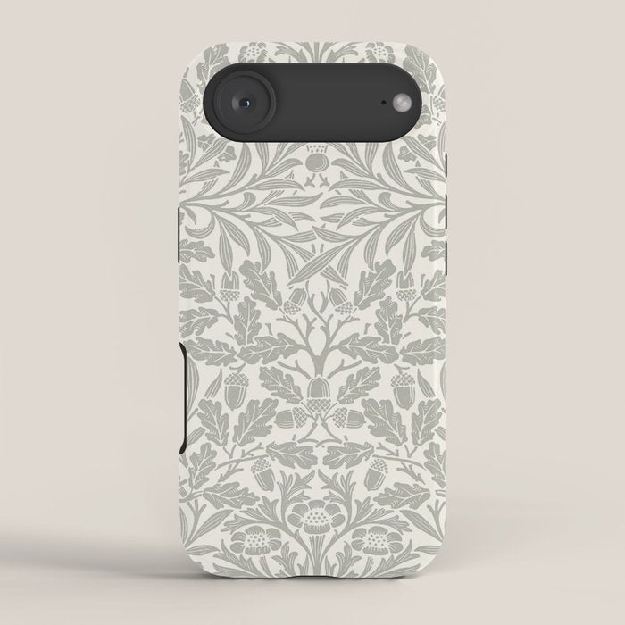 William Morris Pure Acorn Soft Pebble Grey & White iPhone Case Gallery Image 2