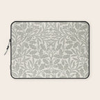 William Morris Pure Acorn Soft Pebble Grey & White Laptop Sleeve Gallery Image 1