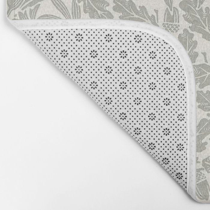 William Morris Pure Acorn Soft Pebble Grey & White Bath Mat Gallery Image 2