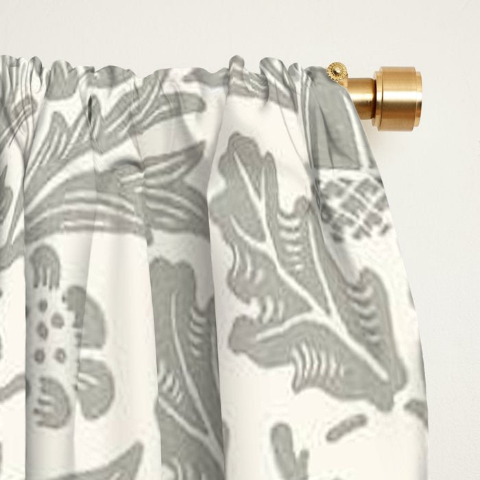 William Morris Pure Acorn Soft Pebble Grey & White Window Curtain Gallery Image 2
