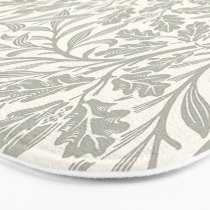 William Morris Pure Acorn Soft Pebble Grey & White Bath Mat Gallery Image 3
