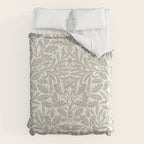 William Morris Pure Acorn Soft Pebble Grey & White Duvet Cover Gallery Image 6
