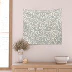 William Morris Pure Acorn Soft Pebble Grey & White Wall Tapestry Gallery Image 2