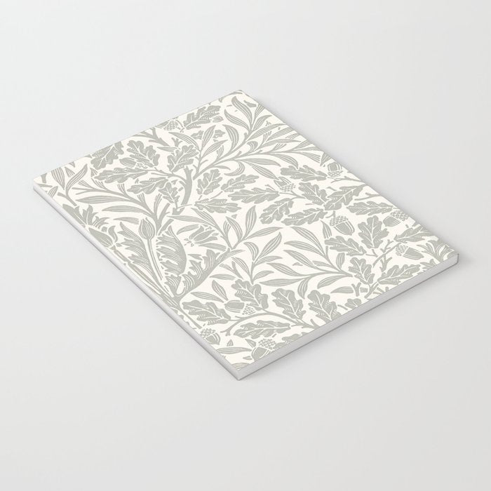 William Morris Pure Acorn Soft Pebble Grey & White Notebook Gallery Image 3