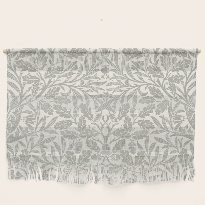 William Morris Pure Acorn Soft Pebble Grey & White Wall Hanging Gallery Image 1