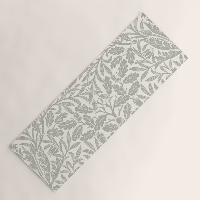 William Morris Pure Acorn Soft Pebble Grey & White Yoga Mat Gallery Image 1
