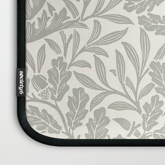 William Morris Pure Acorn Soft Pebble Grey & White Laptop Sleeve Gallery Image 3