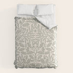 William Morris Pure Acorn Soft Pebble Grey & White Comforter Gallery Image 6