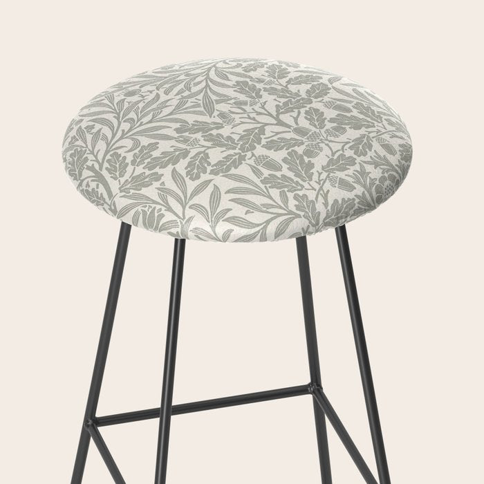 William Morris Pure Acorn Soft Pebble Grey & White Stool Gallery Image 2