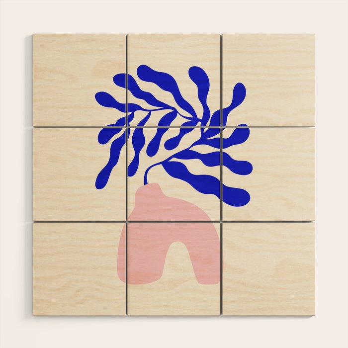 Blue Matisse Ferns II Wood Wall Art Gallery Image 1