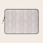 Wavy lines and tiny blooms - dusty pink and beige cream tones pattern Laptop Sleeve Gallery Image 1