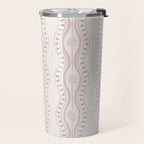 Wavy lines and tiny blooms - dusty pink and beige cream tones pattern Travel Mug Gallery Image 2