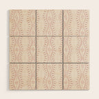 Wavy lines and tiny blooms - dusty pink and beige cream tones pattern Wood Wall Art Gallery Image 1