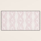 Wavy lines and tiny blooms - dusty pink and beige cream tones pattern Desk Mat Gallery Image 3