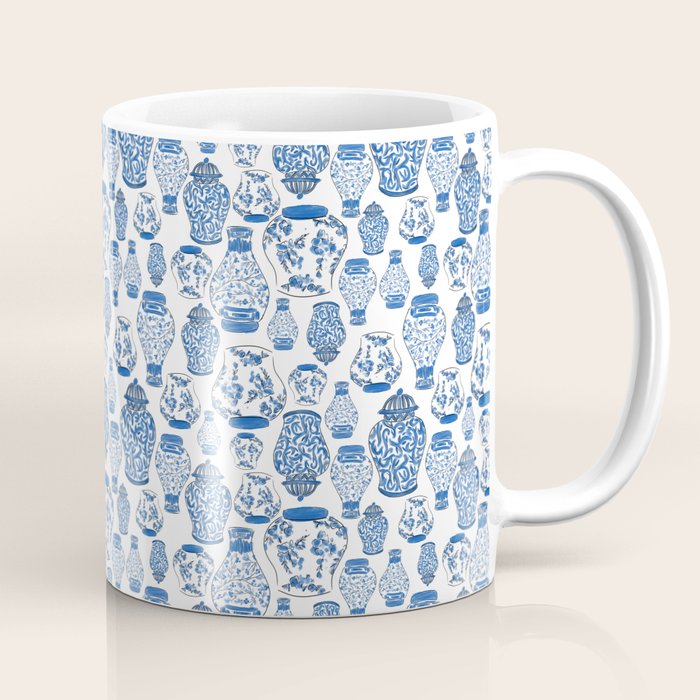 Chinoiserie Blue and White Jars Coffee Mug Gallery Image 1